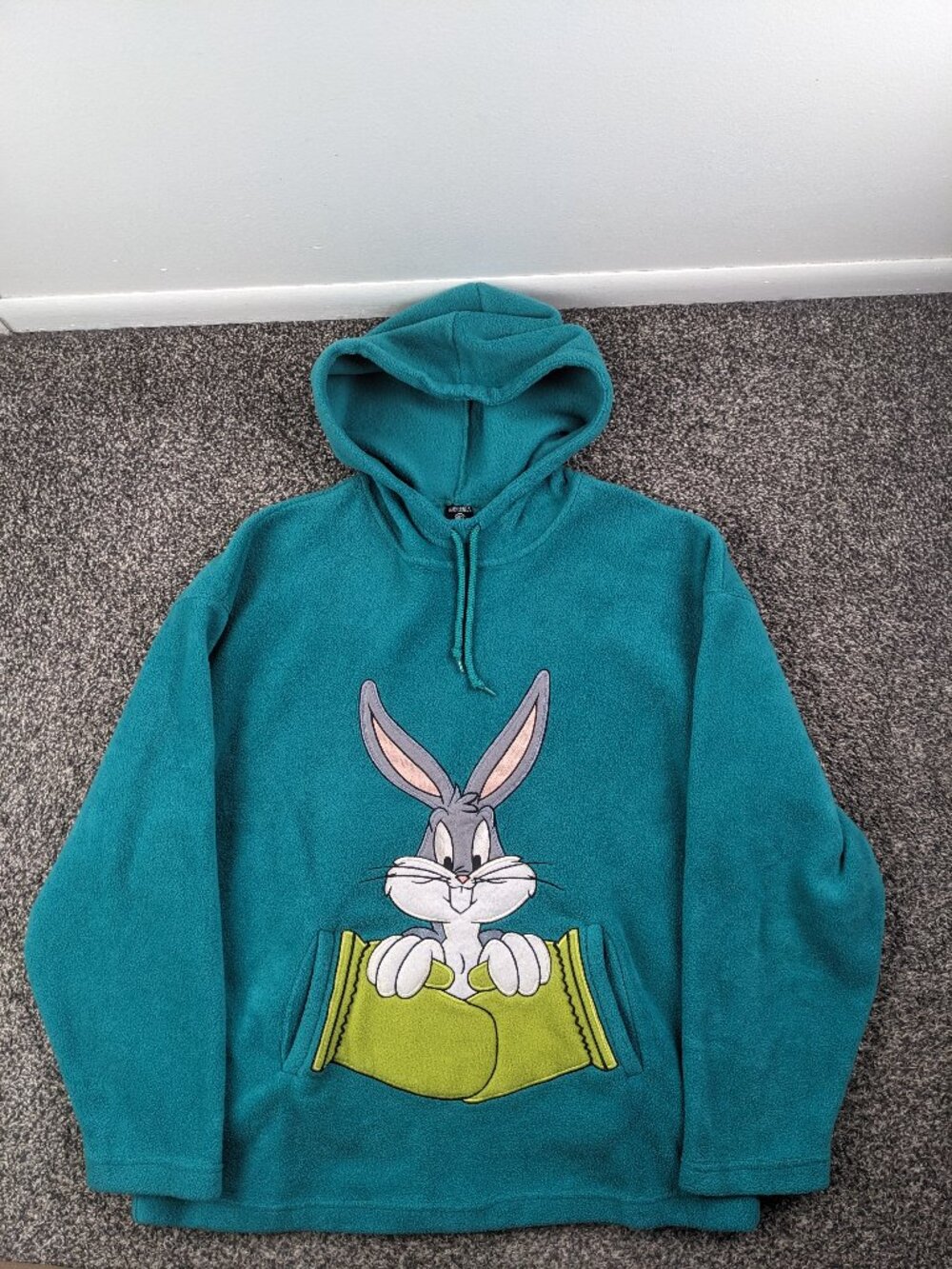 Vintage Bugs Bunny Hoodie Fleece 1997 Warner Bros. Womens Medium Looney Tunes